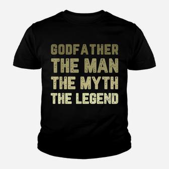 Godfather The Man The Myth The Legend Retro Gift Christmas Youth T-shirt | Crazezy UK