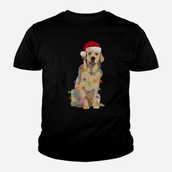 Golden Retriever Christmas Lights Xmas Dog Lover Sweatshirt Youth T-shirt | Crazezy