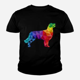 Golden Retriever Gay Pride Lgbt Lgbtq Rainbow Flag Dog Youth T-shirt - Monsterry