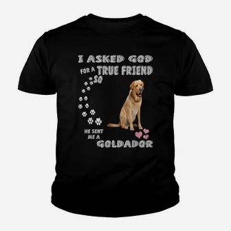Golden Retriever Lab Dog Mom Dad Costume, Cute Goldador Youth T-shirt | Crazezy DE