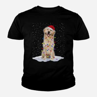Golden Retriever Santa Christmas Tree Lights Xmas Gifts Sweatshirt Youth T-shirt | Crazezy CA