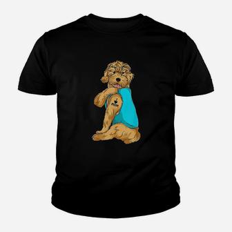 Goldendoodle I Love Mom Tattoo Youth T-shirt | Crazezy
