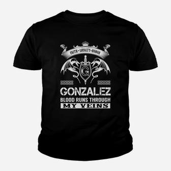 Gonzalez Last Name, Surname Tshirt Youth T-shirt - Thegiftio UK