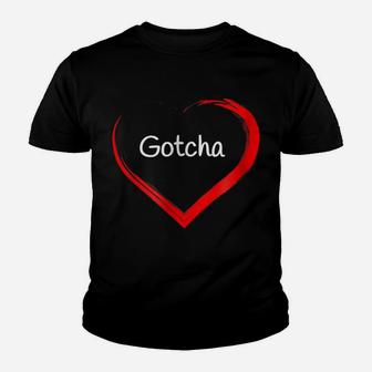 Gotcha Day Shirt Adoption Day Gift Love Red Heart Youth T-shirt | Crazezy