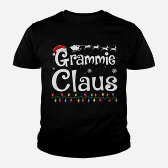Grammie Claus Funny Grandma Santa Pajamas Christmas Gift Youth T-shirt | Crazezy