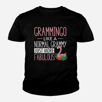 Grammingo Funny Grammy Flamingo Fabulous Youth T-shirt | Crazezy