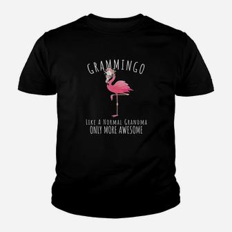 Grammingo Like An Grandma Only Awesome Floral Flamingo Gift Youth T-shirt | Crazezy