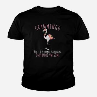 Grammingo Like An Grandma Only Awesome Floral Flamingo Youth T-shirt | Crazezy
