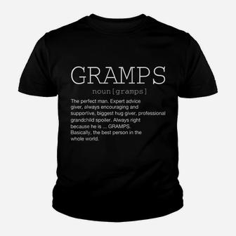 Gramps Definition Noun Grandpa Grandparents Day Funny Mens Youth T-shirt | Crazezy