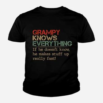 Grampy Knows Everything If He Doesn't Know Vintage Grampy Youth T-shirt | Crazezy DE