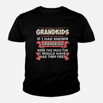 Grandkids Grandma Grandpa Funny Saying Grandparents Youth T-shirt | Crazezy CA