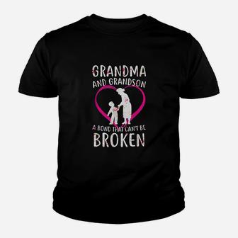 Grandma And Grandson A Bond That Cant Be Broken Youth T-shirt | Crazezy UK