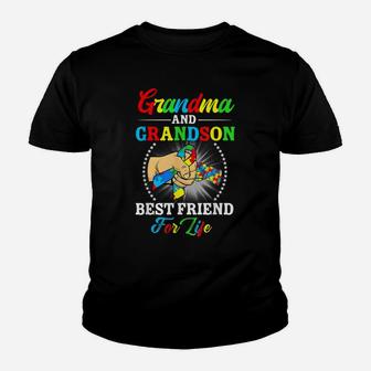 Grandma And Grandson Best Friend For Life Autism Awareness Youth T-shirt | Crazezy DE