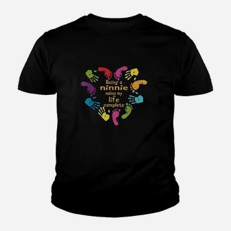 Grandma Being Ninnie Makes My Life Complete Youth T-shirt | Crazezy