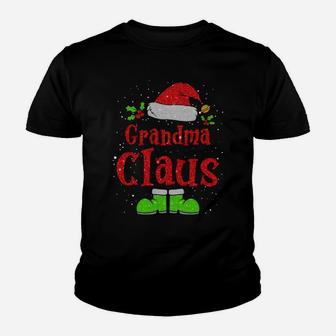 Grandma Claus Funny Grandmother Family Christmas Gift Youth T-shirt | Crazezy