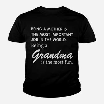 Grandma Is The Most Fun Youth T-shirt - Monsterry