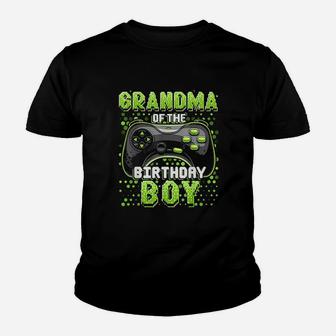 Grandma Of The Birthday Boy Matching Video Game Birthday Youth T-shirt | Crazezy