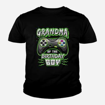 Grandma Of The Birthday Boy Matching Video Gamer Party Youth T-shirt | Crazezy UK