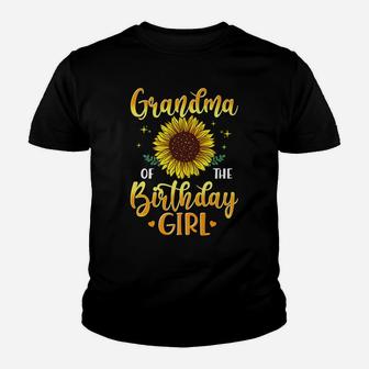 Grandma Of The Birthday Girl Sunflower Party Family Matching Youth T-shirt | Crazezy