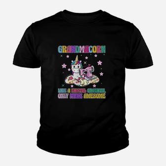 Grandmacorn Like A Normal Grandma Sewing Unicorn Youth T-shirt | Crazezy