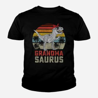Grandmasaurus T Rex Dinosaur Grandma Saurus Family Matching Youth T-shirt | Crazezy UK