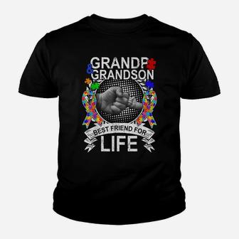Grandpa And Grandson Best Friend Autism Awareness Kids Boys Youth T-shirt | Crazezy CA