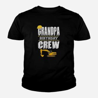 Grandpa Birthday Crew Construction Worker Hosting Party Youth T-shirt | Crazezy UK