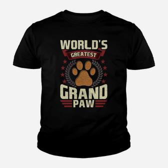 Grandpa Dog Lover Grandpaw Worlds Greatest Grand Paw Youth T-shirt | Crazezy AU