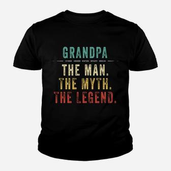 Grandpa Fathers Day Gift For Grandpa Man Myth Legend Youth T-shirt | Crazezy