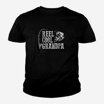 Grandpa Fishing Reel Cool Grandpa Youth T-shirt | Crazezy