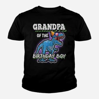 Grandpa Of The Birthday Boy Matching Family Dinosaur Gift Youth T-shirt | Crazezy