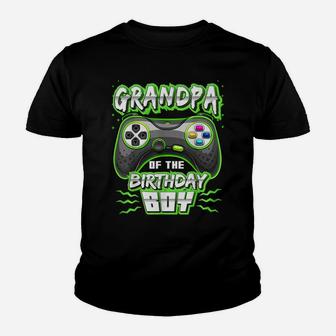 Grandpa Of The Birthday Boy Matching Video Gamer Party Youth T-shirt | Crazezy