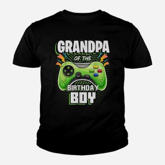 Grandpa Of The Birthday Boy Matching Video Gamer Party Youth T-shirt | Crazezy AU