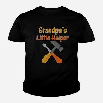 Grandpas Little Helper Grandpa Grandfather Youth T-shirt | Crazezy