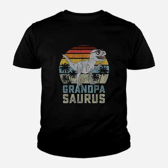 Grandpasaurus T Rex Dinosaur Grandpa Youth T-shirt | Crazezy