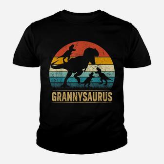 Granny Dinosaur T Rex Grannysaurus 3 Kids Funny Mother's Day Youth T-shirt | Crazezy CA