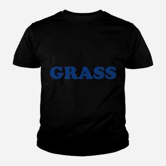 Grass In Blue Funny Retro Bluegrass Graphic Youth T-shirt | Crazezy