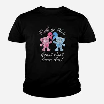 Great Aunt Loves You Gender Reveal Youth T-shirt | Crazezy UK