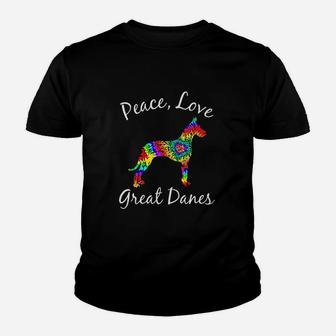 Great Dane Mom Fun Dog Mom Gift Peace Love Great Dane Mama Youth T-shirt | Crazezy AU