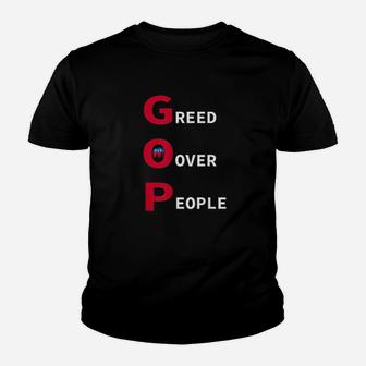 Greed Over People Statement Youth T-shirt | Crazezy CA