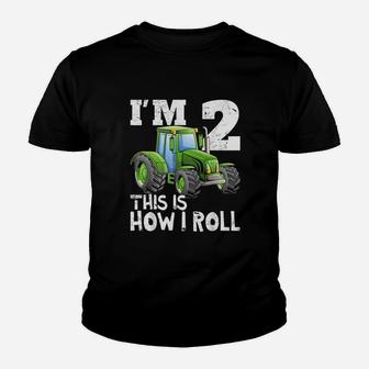 Green Farm Tractor 2Nd Birthday Party 2 Year Old Youth T-shirt | Crazezy CA