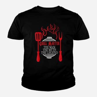 Grill Master The Man The Myth The Legend Chef Youth T-shirt | Crazezy