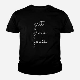 Grit Grace Goals Motivational Inspirational Youth T-shirt | Crazezy DE