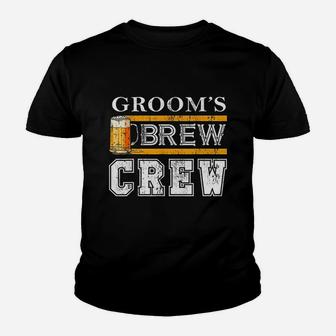 Groom Brew Crew Funny Groomsmen Beer Team Bachelor Party Youth T-shirt | Crazezy AU