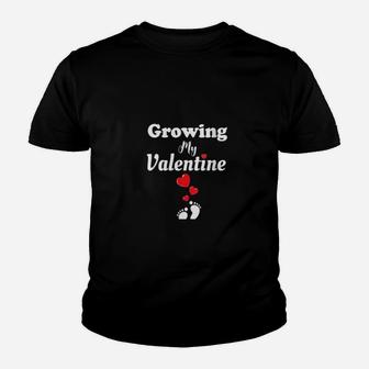 Growing My Valentine Pregnancy Announcement Youth T-shirt - Monsterry