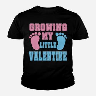 Growing My Valentine Pregnancy Announcement Youth T-shirt - Monsterry