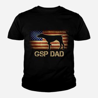 Gsp Dad Vintage American Flag Patriotic Dog Lover Sweatshirt Youth T-shirt | Crazezy