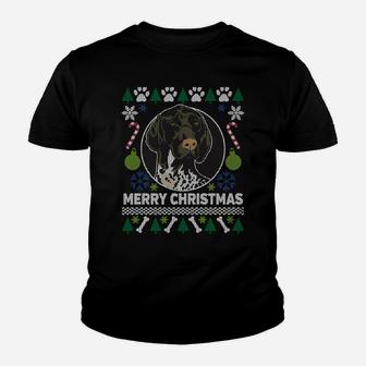 Gsp German Shorthaired Pointer Merry Christmas Ugly Xmas Dog Sweatshirt Youth T-shirt | Crazezy UK