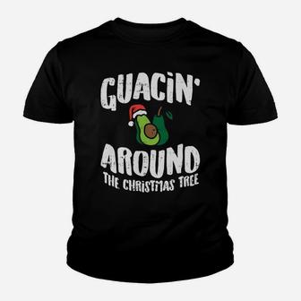 Guacin Around The Christmas Tree Funny Mexican Navidad Gift Sweatshirt Youth T-shirt | Crazezy