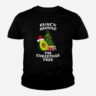 Guac'n Around The Christmas Tree Santa Avo Funny Xmas Youth T-shirt | Crazezy